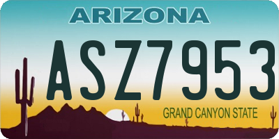 AZ license plate ASZ7953
