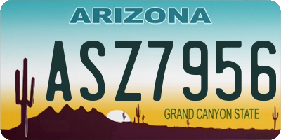 AZ license plate ASZ7956