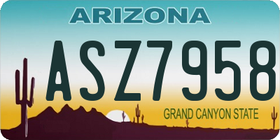 AZ license plate ASZ7958