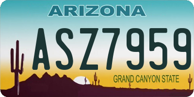 AZ license plate ASZ7959