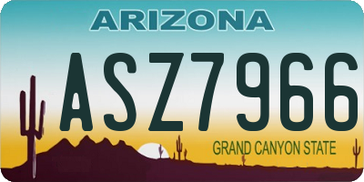 AZ license plate ASZ7966
