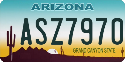 AZ license plate ASZ7970