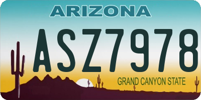 AZ license plate ASZ7978