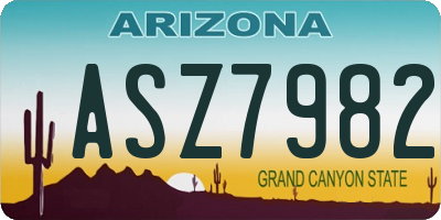 AZ license plate ASZ7982
