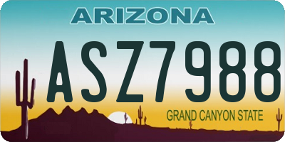 AZ license plate ASZ7988