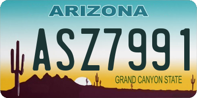 AZ license plate ASZ7991