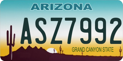 AZ license plate ASZ7992