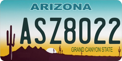AZ license plate ASZ8022