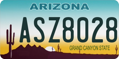 AZ license plate ASZ8028