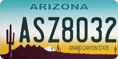 AZ license plate ASZ8032