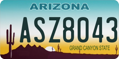 AZ license plate ASZ8043