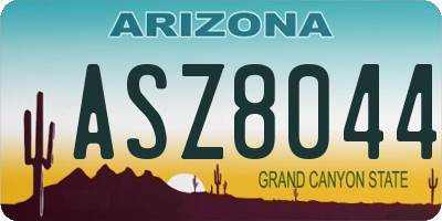 AZ license plate ASZ8044