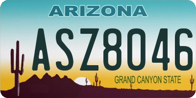 AZ license plate ASZ8046