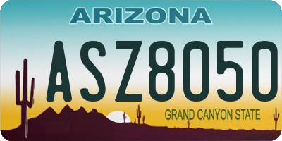 AZ license plate ASZ8050