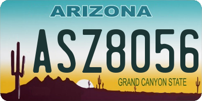 AZ license plate ASZ8056