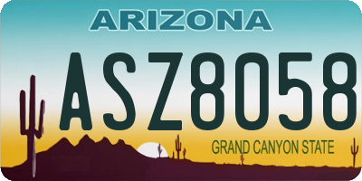 AZ license plate ASZ8058