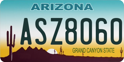 AZ license plate ASZ8060