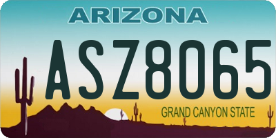 AZ license plate ASZ8065