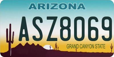 AZ license plate ASZ8069