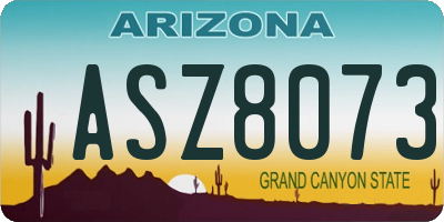 AZ license plate ASZ8073