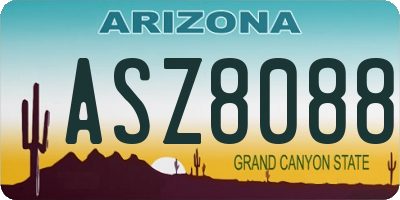 AZ license plate ASZ8088