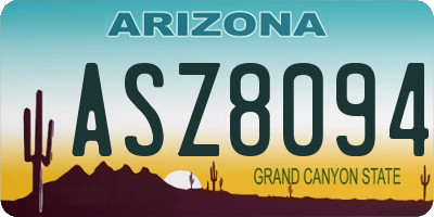 AZ license plate ASZ8094