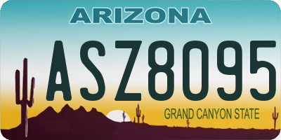 AZ license plate ASZ8095