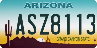 AZ license plate ASZ8113