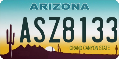 AZ license plate ASZ8133