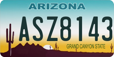 AZ license plate ASZ8143