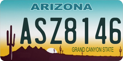 AZ license plate ASZ8146