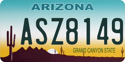 AZ license plate ASZ8149