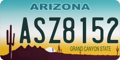 AZ license plate ASZ8152