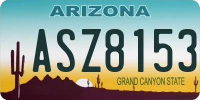 AZ license plate ASZ8153
