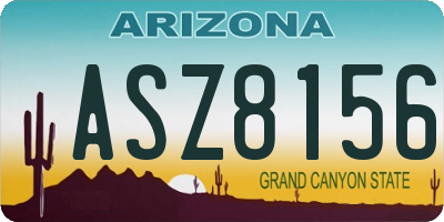 AZ license plate ASZ8156