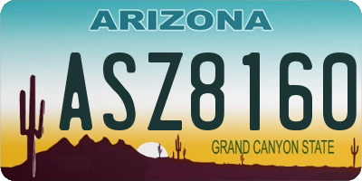 AZ license plate ASZ8160