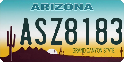 AZ license plate ASZ8183