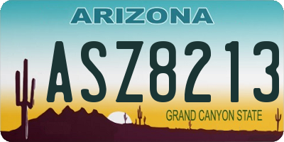 AZ license plate ASZ8213