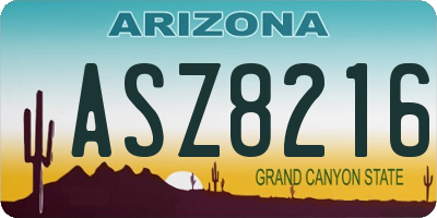 AZ license plate ASZ8216