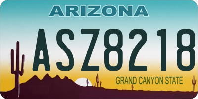 AZ license plate ASZ8218