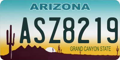 AZ license plate ASZ8219