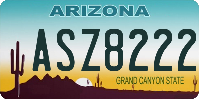 AZ license plate ASZ8222