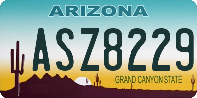 AZ license plate ASZ8229