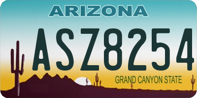 AZ license plate ASZ8254