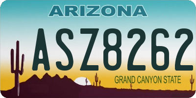 AZ license plate ASZ8262