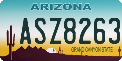 AZ license plate ASZ8263
