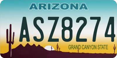 AZ license plate ASZ8274