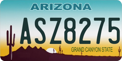 AZ license plate ASZ8275