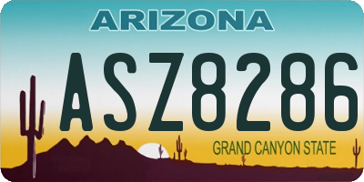 AZ license plate ASZ8286