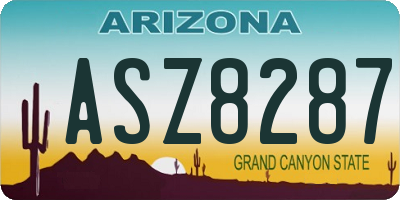 AZ license plate ASZ8287